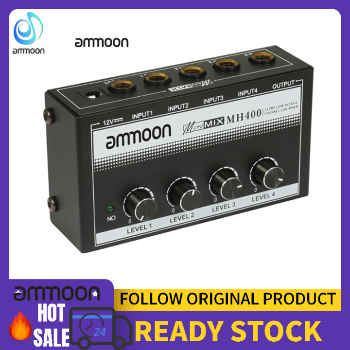 [ammoon]【Ready Stock】MH400 Ultra LowNoise 4Channel Line Mixer Mini