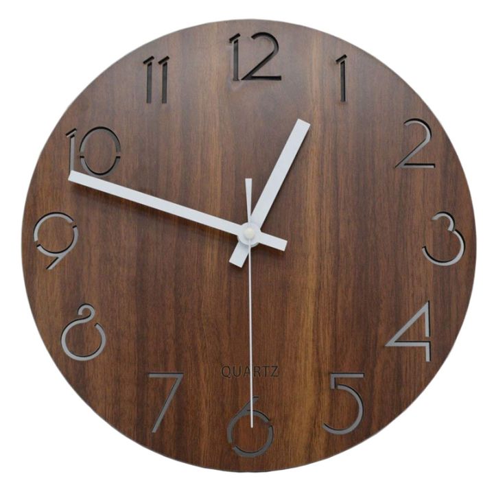 12-inch-vintage-arabic-numeral-design-rustic-country-tuscan-style-wooden-decorative-round-wall-clock