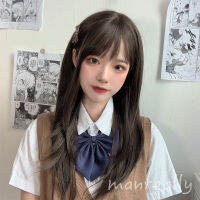 Jing Ze วิกผมยาวของผู้หญิงผมยาวตรงทุกวันหน้ากลม lolita โลลิต้าเน็ตแดงสไตล์ญี่ปุ่นขาว jk วิกผม