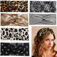 Head Bands Women Wash Face Cross Leopard Headbands Turban Headwrap Bandana อุปกรณ์เสริมสำหรับผม Breathable กีฬาโยคะผม Band