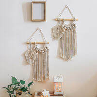 เครื่องดักความฝันดวงจันทร์ Macrame ที่ทำด้วยมือแบบนอร์ดิกแขวนผนังที่คลุมโซฟาลายปักประดับบ้าน