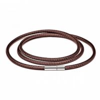 Necklace Cord 1 3mm stainless steel clasp Pendant rope silver PU braided leather cord necklace for Crystal jewelry making