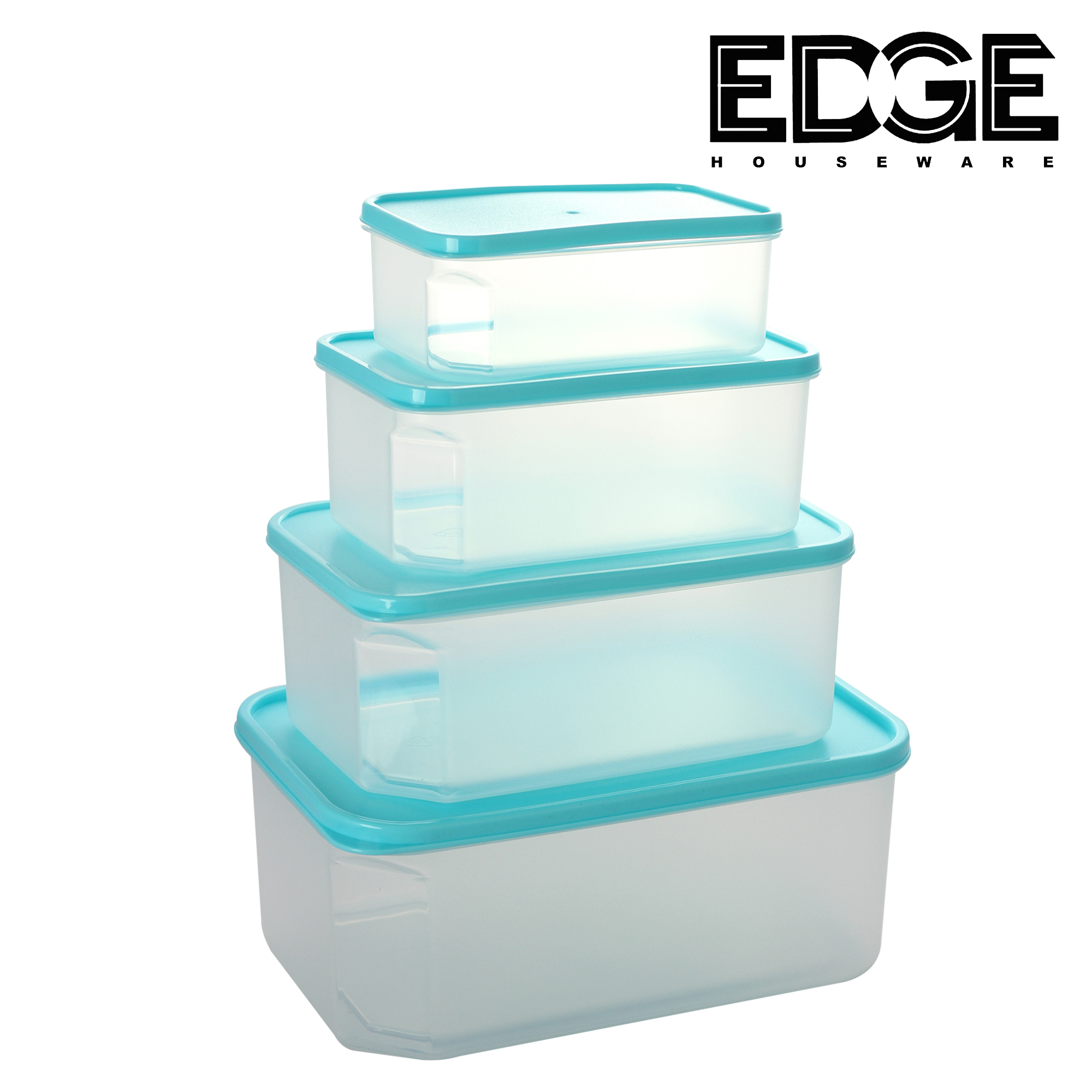 Plastic Food Storage Containers 4 sizes airtight Lids nesting stackable bpa free 