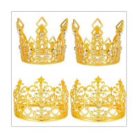 4 Pcs Crown Tiara Cake Topper Cake Topper for Wedding Birthday Baby Shower Party Cake Decoration 2 Styles