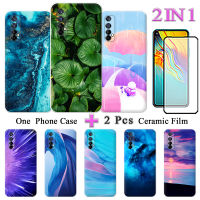 เคสลายการ์ตูน TPU แบบ2 IN 1 Realme 7เคสมือถือซิลิโคนนิ่มพร้อมหน้าจอป้องกันเซรามิค