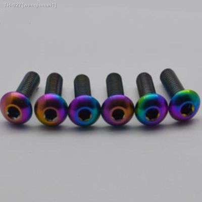 ▩✴ 6-10pcs Rainbow colour titanium screw GR2 ISO7380 M3 M4 M5 M6 Colourful Titanium Hex Hexagon Socket Button Head Screw