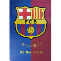 โปสเตอร์ บาร์เซโลนา ตรา โลโก้ สโมสร ฟุตบอล Barcelona รูป ภาพ กีฬา football ติดผนัง สวยๆ poster (88 x 60 ซม.โดยประมาณ)