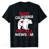 Save California Recall Newsom Conservative Political T-Shirt Normal Top T-shirts for Men Cotton Tops T Shirt Casual Classic