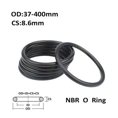 CS 8.6mm OD 37~400mm Black NBR O Ring Seal Gasket  Nitrile Butadiene Rubber Spacer Oil Resistance Washer Round Shape Gas Stove Parts Accessories