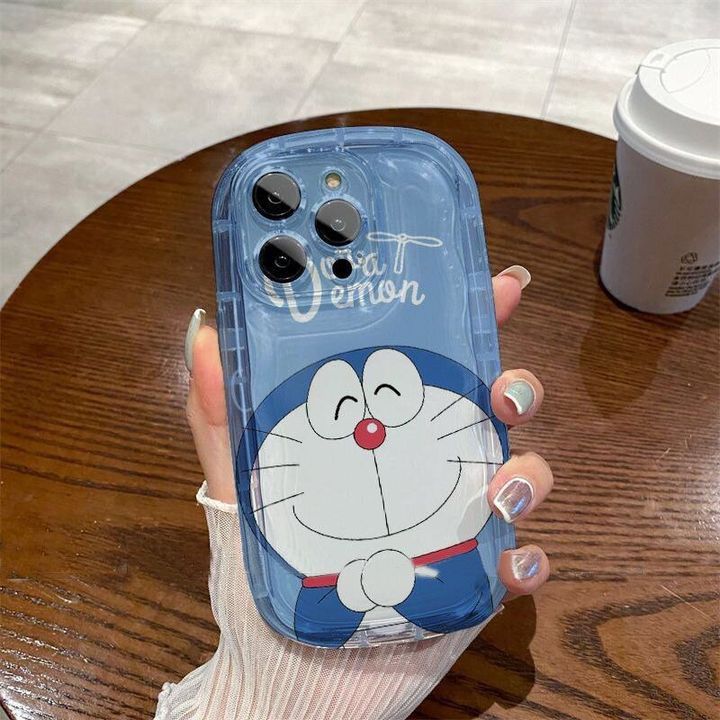 jiefie-เคสนิ่มใสกันกระแทกตกสำหรับ-realme-5-realme-5i-realme-6i-realme-5s-realme-10แฟชั่นน่ารักโดราเอมอนเคสเคสโทรศัพท์คู่ลายการ์ตูน