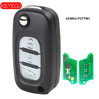 【sought-after】 islwpi Keyecu Flip Remote Key 3ปุ่ม Fob 434MHz สำหรับ Renault Scenic , Megane III 2009-2015