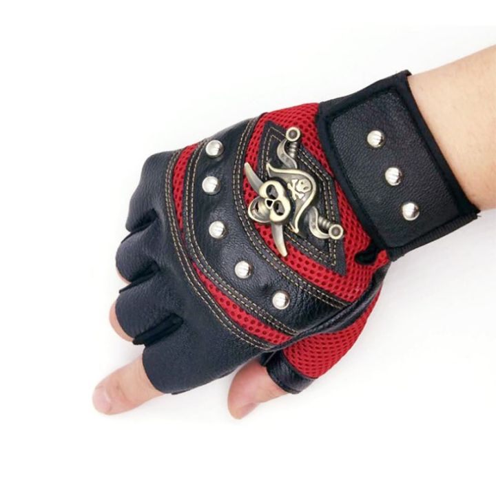 motorcycle-riding-outdoor-non-slip-leather-male-female-metal-half-finger-gloves