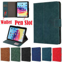 เคสแท็บเล็ตแบบพับได้สำหรับ Apple iPad 10th รุ่น10.9 "2022มีช่องใส่ปากกาหนัง PU แบบธุรกิจตั้งได้