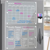 Transparent Acrylic Magnetic Calendar For Fridge Dry Erase Board Refrigerator Acrylic Board Planner Schedule Board To Do List