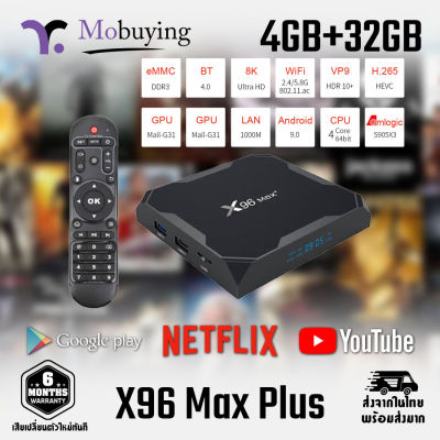 X96 Max Plus รุ่นใหม่ CPU S905X3 รองรับ LAN1,000MB  กล่องแอนดรอยทีวี รับความคมชัดได้ถึง 8K Wifi 2.4/5G LAN1000 Ram 2GB/16 , 4GB/32 ใช้YouTube/Netflix /Google ดูหนังออนไลน์ทั่วไป ดูซีรีย์ แถมสายHDMI