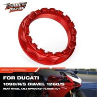 ¥❇✁น็อตเฟืองโซ่หลังสำหรับ DUCATI 1098 1198 R S Panigale 1199 1299 V2 V4 Multistrada SuperSport 950 939เพลาหน้าแปลนล้อรถจักรยานยนต์