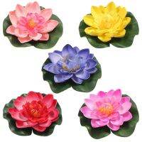 5 Pcs ดอกบัวลอยผสมสีประดิษฐ์ดอกไม้เหมือนจริง Water Lily Micro Landscape สำหรับงานแต่งงาน Pond Garden Fake Plants Decor