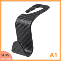 ? SUW 1pcs Universal Car Seat back Hook อุปกรณ์ตกแต่งภายในไม้แขวนเสื้อที่เก็บ