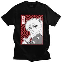 T-shirt 【ชุดกีฬา】เสื้อยืดแขนสั้น ผ้าฝ้าย 100% พิมพ์ลายการ์ตูนอนิเมะ Kawaii Inuyasha Sesshoumaru Higurashi Kagome Merch  LPAG