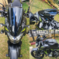 Allotmark สำหรับ Kawasaki Z650 Z-650 2017 2018 2019คู่กระจกบังลมบอลลูนกระจก Shield หมวกหน้าจอ Parabrisa กับวงเล็บรถจักรยานยนต์