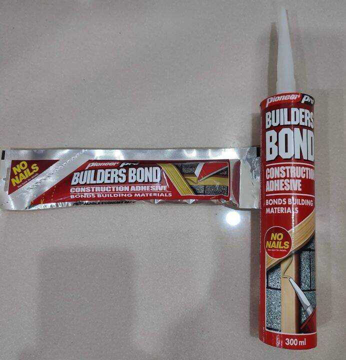 Pioneer Pro Builders Bond Construction Adhesive No Nails And Bostik No More Nails Pouch 100g