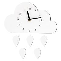 Nordic Style Nursery Clock Wooden Cloud Water Droplets Clock Wall Hanging Decoration Wall Decor Kids ChildrenS Wall Clock