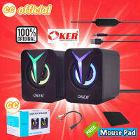 ✅แท้100% OKER SP-517 Mini Speaker USB Computer ลำโพงคอม ลำโพงคู่ สเตอริโอ ขนาดเล็ก สำหรับคอมพิวเตอร์ตั้งโต๊ะ มือถือ #CC