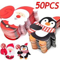 【LZ】◙™☍  Christmas Lollipop Paper Cards Xmas Candy Package kids Gift Wrapping Santa Claus Sugar Cake Decoration New Year Party Supplies