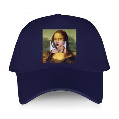 R4OF 【In stock】Men  brand baseball caps outdoor sport bonnet Mona Lisa Graphics  cotton yawawe Cap female summer funny design hat