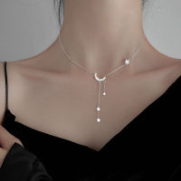 2023 ประณีต Bling เงินพู่สี Star Moon สร้อยคอผู้หญิง Clavicle CHAIN ผู้หญิงเครื่องประดับวันเกิดของขวัญอุปกรณ์เสริม-snlm03750