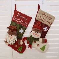 2022 Christmas Decorations For Home Stock Santa Claus/Snowman Velvet Stocking  Sacks Fruit Candy Gifts Holder Party Ornaments Socks Tights