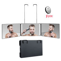 Trifold Cosmetic Mirror with Mini 10X Magnification Mirror Portable Rechargeable LED Mirror for Home Bathroon Bedroom