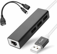 Smays OTG Cable for TV Stick 4K Lite with Ethernet Adapter, 3 Port USB Hub to Add Storage and RJ45 LAN Port for Buffer-Free