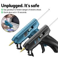 【YF】 Cordless Hot Melt Glue Gun Machine USB Rechargeable Heat Temperature Tool Electric with Glue-Stick Repairing Stick