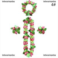 Inthespring♬ 4PcsSet Hawaiian Flower Leis Garland Necklace Diy Decoration Fancy Dress Party