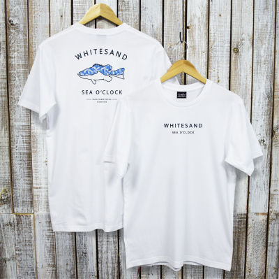 WhiteSand/T-Shirt/Oclock/เสื้อผ้า/เสื้อผ้าผู้ชาย/เสื้อผ้าผู้หญิง/เสื้อยืดคอกลม/เสื้อแขนสั่น/Cotton100%/ผ้าฝ้าย/S,M,L,XL,XXL