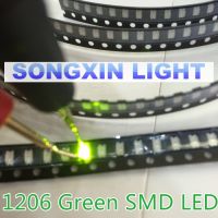 【♘COD Free Cas♘】 ganfengsu3936969 ไฟ Led สีเขียว1206 Smd 200ชิ้น1206สีเขียว Led แบบ Smd สว่างมาก1206-ไดโอดเปล่งแสง70-200mcd 560-575nm ขนาด3.2*1.6มม.