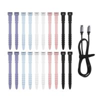 20Pcs Reusable Cable Ties Straps Adjustable Cord organizer Elastic Silicone Cord Keeper for Bundling and Organizing