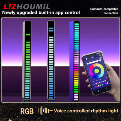 LIZHOUMIL Led Rgb เสียงดนตรีแถบแสงบลูทูธ-ใช้งานร่วมกับแอปควบคุมความสว่างปรับได้ไฟกลางคืนจังหวะดนตรี