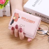 Anime Spy X Family Anya Short Purses Female Card Holder Wallets Lady Small Coin Pocket Mini Money Bag Portable Clutch