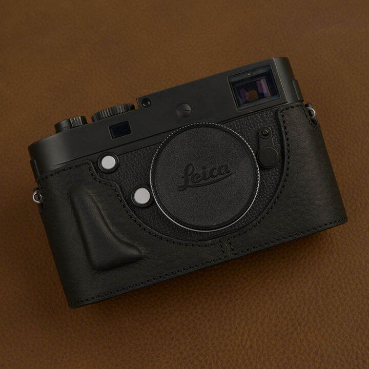 สำหรับ-leica-m240-m262-m246-typ246มม-compame-และแบตเตอรี่พอร์ต-handmade-ของแท้หนังกล้องวิดีโอครึ่งกระเป๋า