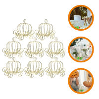 Dulrua 8pcs Creative Pumpkin Carriage Decor Carriage Candy Box รถเข็นฟักทองกล่องขนมโลหะ