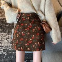 COD ♞◊❁ The Neonatal Shop34uilk9iy Womens Floral Skirt Spring Autumn Short Dress High Waist Slim French Retro Short Skirts for Women