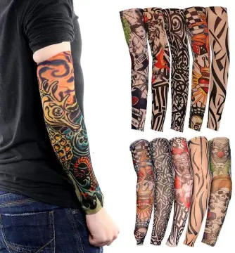 Kingree 6pcs Fake Temporary Tattoo Sleeves, Biker Inspired Body Art Arm  Stockings with Most Popular Designs such as Tribal, Skull, Dragons, Tigers,  Figures, Camo etc., W Series, Large : Amazon.in: Beauty