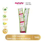 Combo 6 gói Dầu tắm gội Mamamy tinh dầu Hạnh Nhân Cỏ Roi Ngựa Đào Tây 5ml