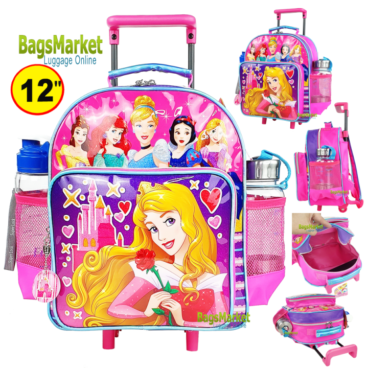 8586shop-kids-luggage-12-นิ้ว-กระเป๋าเป้มีล้อลากสำหรับเด็ก-กระเป๋านักเรียน-สินค้าลิขสิทธิ์แท้-สไปเดอร์แมน-frozen