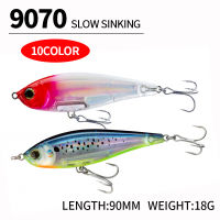 90mm 18g 3D Inshore Twitch เหยื่อ Sinking Lures น้ำเค็มปลาเทราท์ตกปลา Isca ดินสอประดิษฐ์ Pesca Wobblers Carpe ปลา 9070-Luqiande