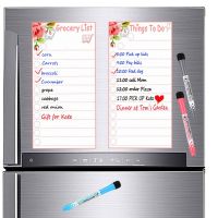 ♀✆☜ 2pcs Magnetic Dry-Erase Whiteboard for Refrigerator Reminder Memo Pad Weekly Planner To Do List Grocery Menu Board Fridge Magnet