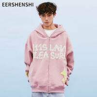 EERSHENSHI เสื้อกันหนาวแฟชั่นใหม่ชายเสื้อกันหนาวบางผู้หญิงมีฮู้ดโฟมพิมพ์ลาย