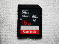 SanDisk Ultra 16GB SDHC 48MB/s UHS-I SD Card 16GB SAN DISK การ์ดหน่วยความจำ ULTRA SDHC/SDXC ● การ์ด UHS-I ความเร็วอ่านสูงถึง 48MB/วินาที ความเร็ววิดีโอ C10 Waterproof, X-Ray, and Shock-Proof